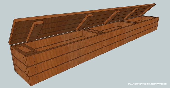 How to build a deck storage bench. Final Product.