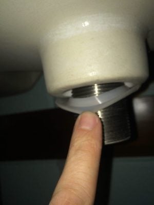 Thicker Gasket Thicker Gasket Installed on underside of sink basin