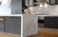 Waterfall Marble Kitchen Countertop